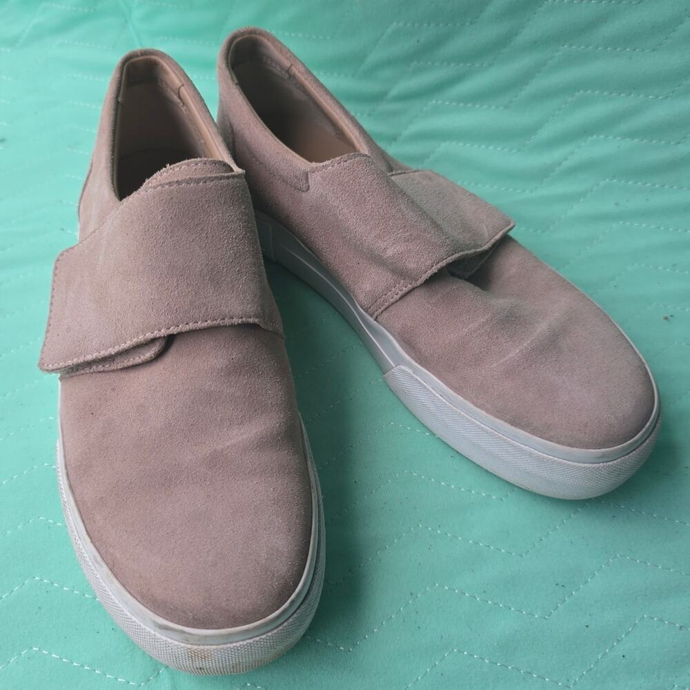 Vince Cage Suede Sneakers Women 8 pink Velcro platform casual athleisure blair